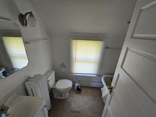 310 20th St N, Fargo, ND 58102 - full bathroom with toilet, radiator heating unit, vanity, and a bath
