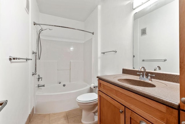 4500 Chicago Ave Unit 103, Minneapolis, MN 55407 - full bathroom with tile patterned flooring, toilet, vanity, and shower / tub combination
