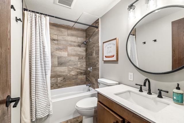 2625 7th Ave, Chetek, WI 54728 - bathroom with toilet, vanity, and shower / bath combination with curtain