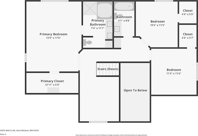 14075 45th Ct NE, Saint Michael, MN 55376 - floor plan / room layout