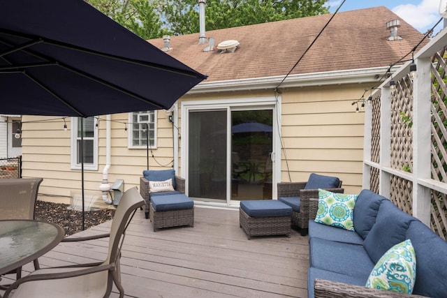 3350 Virginia Ave S, Saint Louis Park, MN 55426 - wooden terrace featuring an outdoor living space