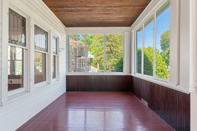 408 5th St E, Northfield, MN 55057 - unfurnished sunroom with wood ceiling and wooden walls