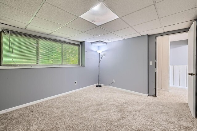 3944 76th Way E, Inver Grove Heights, MN 55076 - basement featuring carpet, a drop ceiling, and baseboards