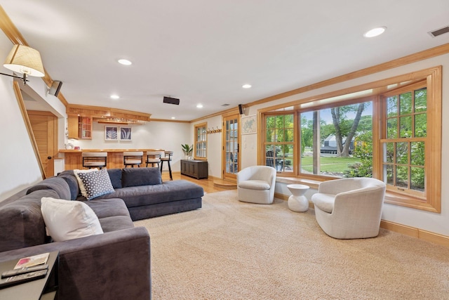 1709 Baywood Ln, Mound, MN 55364 - living area with ornamental molding, recessed lighting, and baseboards