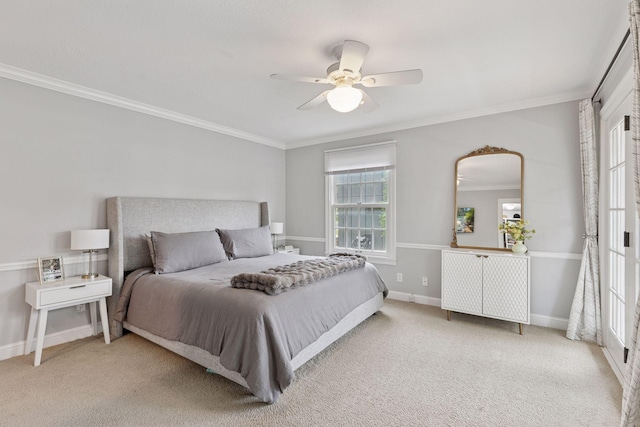 1709 Baywood Ln, Mound, MN 55364 - carpeted bedroom with ornamental molding and a ceiling fan