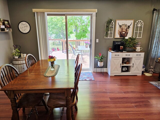 1612 17th St SW, Austin, MN 55912 - dining room featuring dark wood-type flooring and baseboards