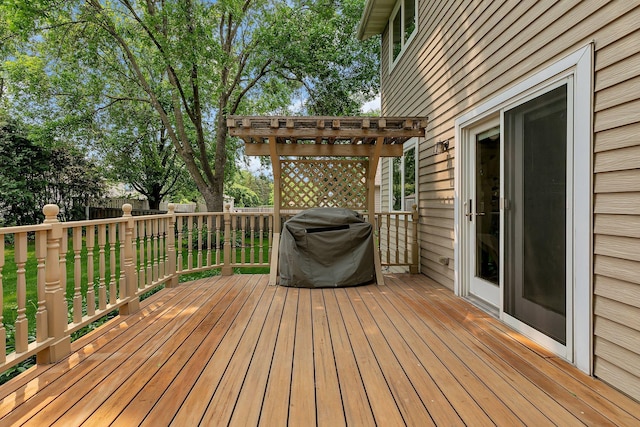 2904 Park Dr, Saint Cloud, MN 56303 - deck with area for grilling and a pergola