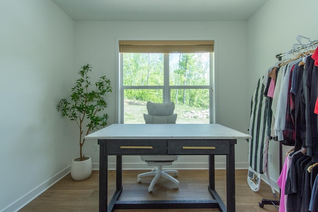31709 Green Scene Dr, Breezy Point, MN 56472 - home office with baseboards and wood finished floors