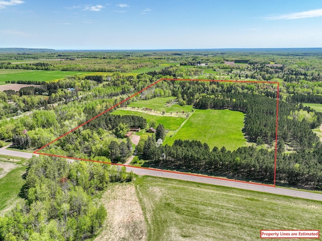 2444 County Rd 1, Wrenshall, MN 55797 - overview of rural landscape featuring property boundaries highlighted and a heavily wooded area