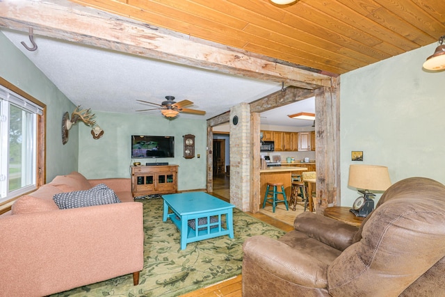 2444 County Rd 1, Wrenshall, MN 55797 - living room with light wood-type flooring and ceiling fan