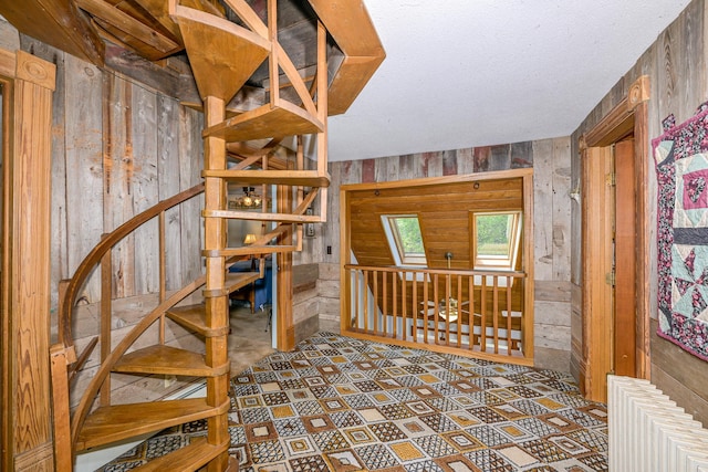 2444 County Rd 1, Wrenshall, MN 55797 - stairway featuring a textured ceiling