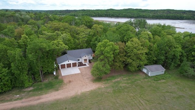 20482 Lord Rd, Center Twp, MN 56465 - drone / aerial view of a heavily wooded area and a large body of water