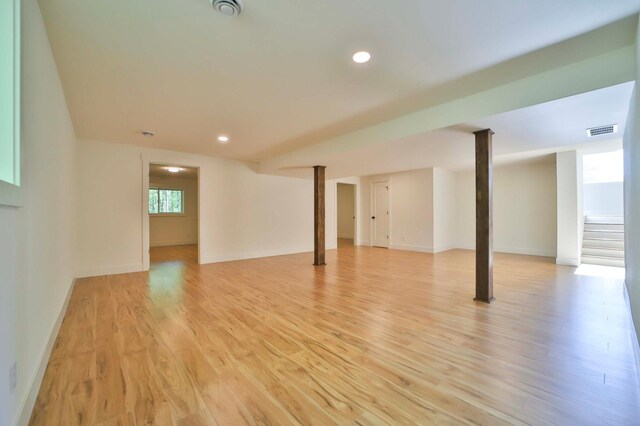 20482 Lord Rd, Center Twp, MN 56465 - basement with light wood-type flooring and recessed lighting