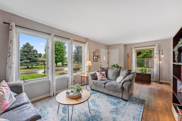 2918 Asbury St, Roseville, MN 55113 - living area with baseboards and wood finished floors