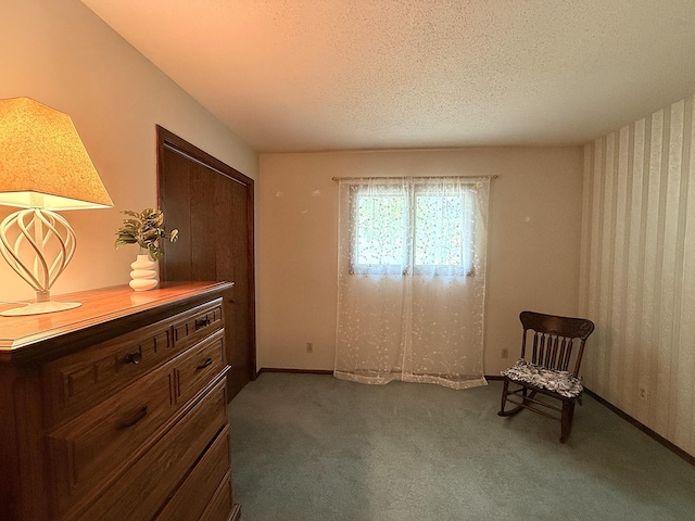 1646 5th St, Montevideo, MN 56265 - unfurnished room with dark colored carpet, baseboards, and a textured ceiling