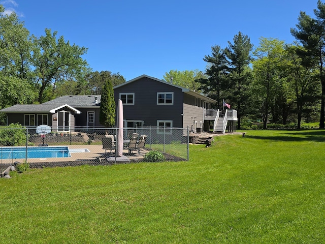 4230 Odegard Ave N, Baytown Twp, MN 55082 - rear view of house with stairs, a deck, and a patio area