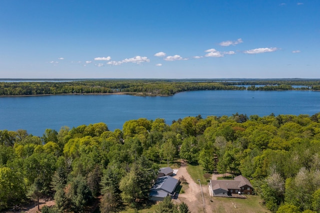 8296 Gladstone Lake Rd, Lake Edward Twp, MN 56401 - aerial view of property and surrounding area featuring a heavily wooded area and a nearby body of water