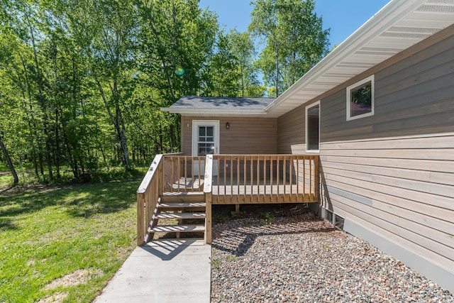 8296 Gladstone Lake Rd, Lake Edward Twp, MN 56401 - wooden terrace with a yard