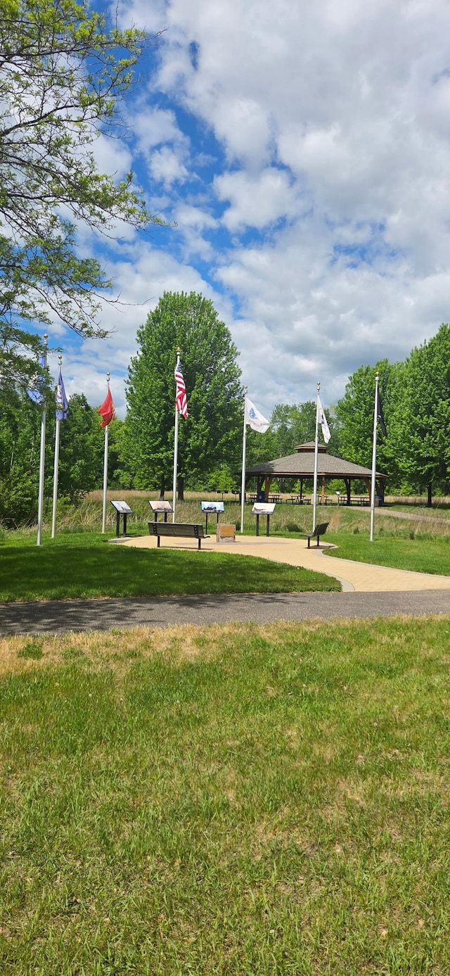 5160 202nd Ln NE, Linwood Twp, MN 55092 - surrounding community with a gazebo and a lawn