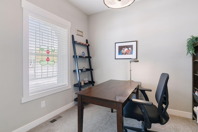 15653 Cobblestone Lake Pkwy, Apple Valley, MN 55124 - home office with carpet, baseboards, and plenty of natural light