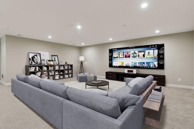 15653 Cobblestone Lake Pkwy, Apple Valley, MN 55124 - cinema featuring light carpet, recessed lighting, and baseboards