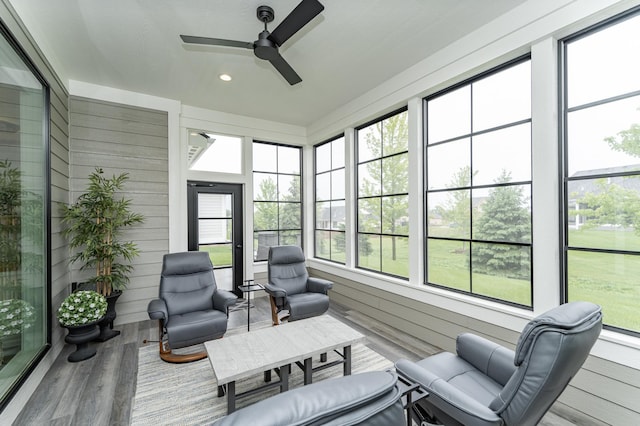 2720 Bentley Dr SW, Rochester, MN 55902 - sunroom with a ceiling fan and plenty of natural light