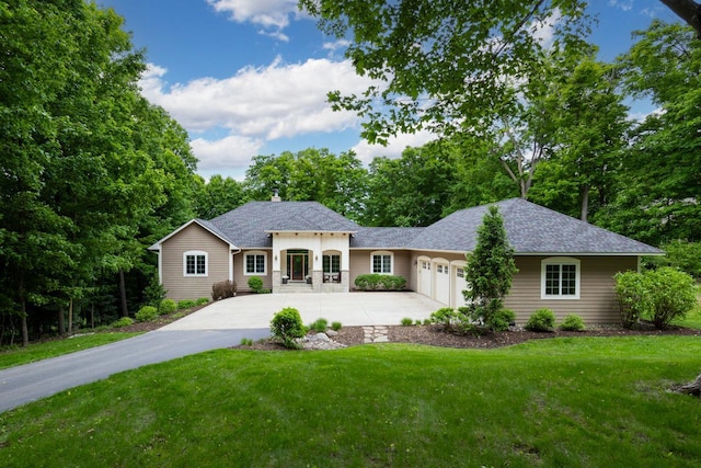 8580 Maple View Dr, Cologne, MN 55322 - single story home with an attached garage, driveway, a front yard, and roof with shingles