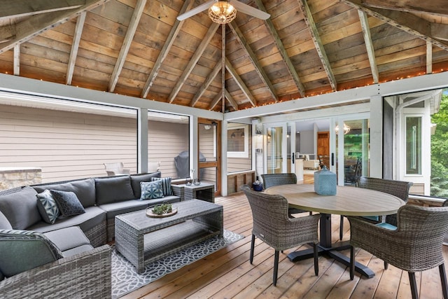8580 Maple View Dr, Cologne, MN 55322 - wooden terrace with outdoor lounge area and outdoor dining area