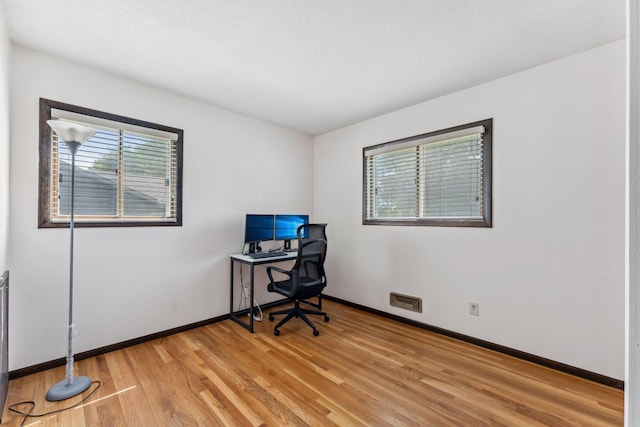 7674 Ideal Ave S, Cottage Grove, MN 55016 - home office with healthy amount of natural light, light wood finished floors, and baseboards