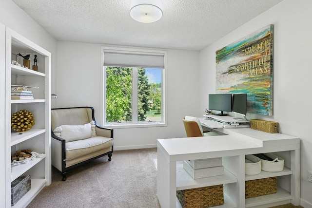 9375 Cold Stream Ln, Eden Prairie, MN 55347 - carpeted home office featuring a textured ceiling and baseboards