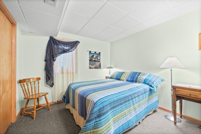 2101 Blake Ave, Lester Prairie, MN 55354 - bedroom with carpet flooring, a paneled ceiling, and baseboards