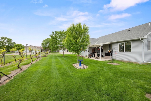 2101 Blake Ave, Lester Prairie, MN 55354 - view of grassy yard with a patio