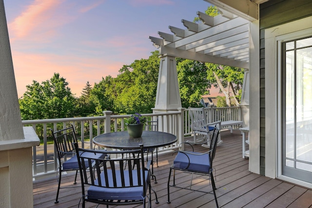 17209 Grays Bay Blvd, Minnetonka, MN 55391 - wooden terrace with outdoor dining area