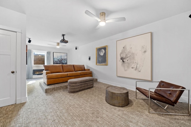 17209 Grays Bay Blvd, Minnetonka, MN 55391 - carpeted living area featuring ceiling fan and baseboards