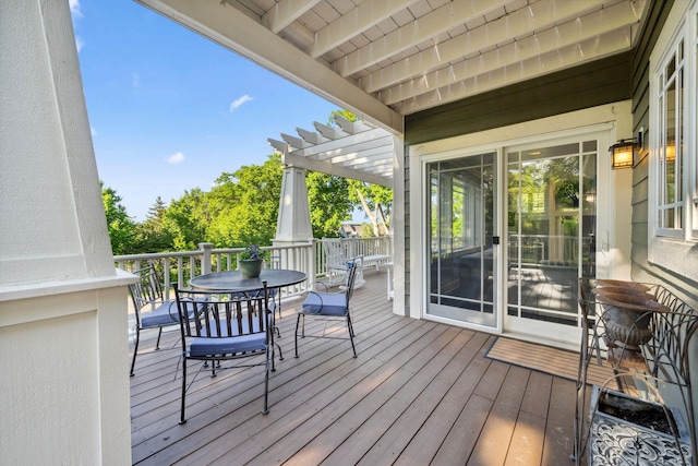 17209 Grays Bay Blvd, Minnetonka, MN 55391 - deck featuring outdoor dining space and a pergola