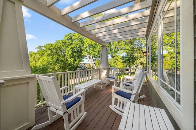 17209 Grays Bay Blvd, Minnetonka, MN 55391 - wooden terrace featuring a pergola