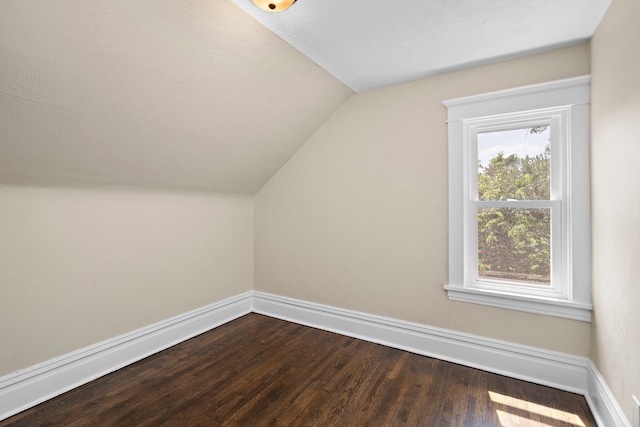 248 Ivy Ave W, Saint Paul, MN 55117 - additional living space with vaulted ceiling, dark wood-style floors, and baseboards