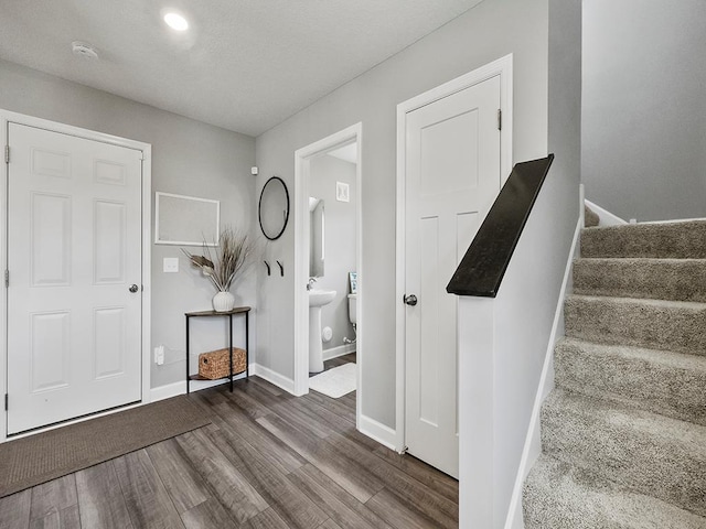 14540 112th Ave N, Dayton, MN 55369 - entrance foyer with wood finished floors, stairs, and baseboards