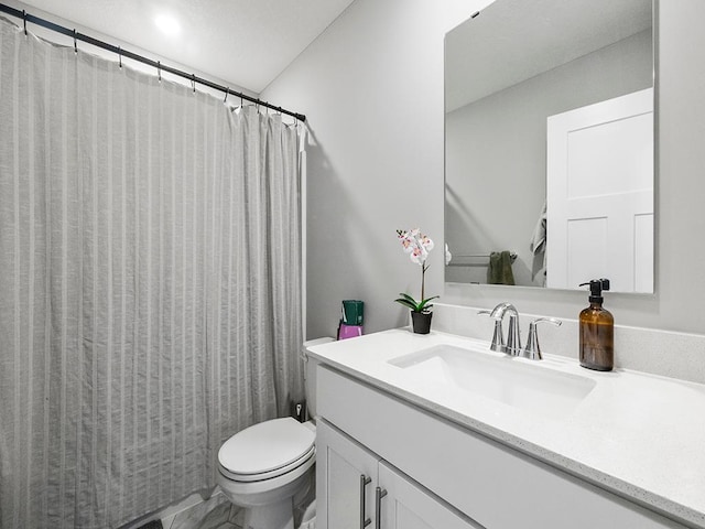 14540 112th Ave N, Dayton, MN 55369 - bathroom with vanity, toilet, and a shower with shower curtain
