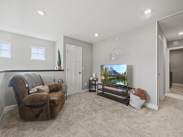 14540 112th Ave N, Dayton, MN 55369 - living area with carpet, baseboards, recessed lighting, and a textured ceiling