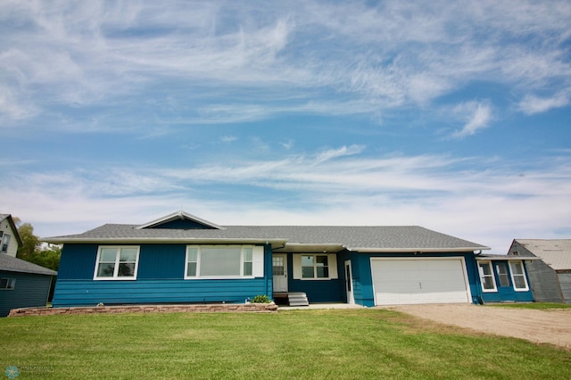 16405 82nd St SE, Barney, ND 58008 - ranch-style home with dirt driveway, an attached garage, and a front yard