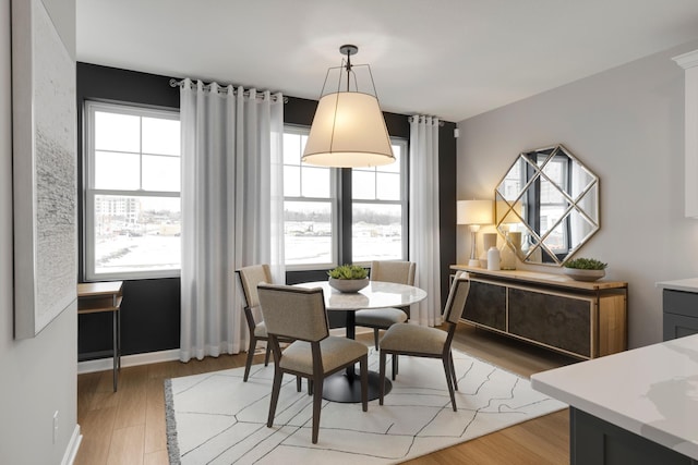 906 Woodlawn Ave Unit D, Saint Paul, MN 55116 - dining space featuring light wood-style flooring, healthy amount of natural light, and baseboards