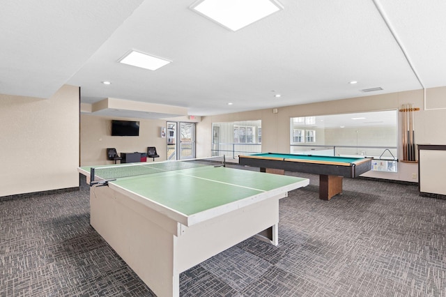 10720 Rockford Rd Unit 113, Plymouth, MN 55442 - game room with dark carpet, healthy amount of natural light, billiards, and recessed lighting