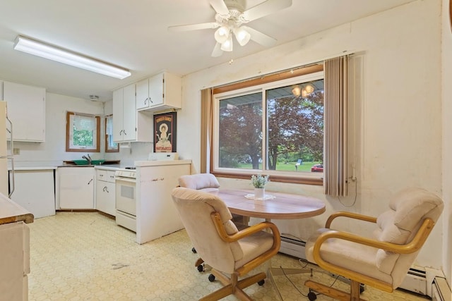 8309 39th St N, Lake Elmo, MN 55042 - kitchen featuring white appliances, white cabinetry, and light countertops