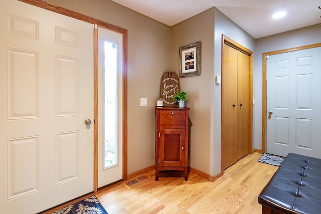 1941 230th St, Saint Croix Falls, WI 54024 - foyer entrance with light wood-type flooring, baseboards, and recessed lighting