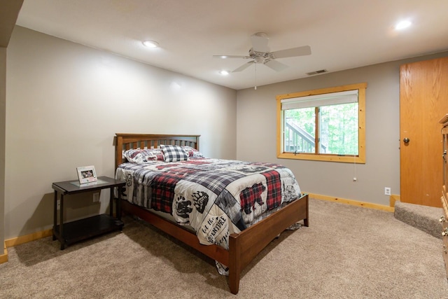 1941 230th St, Saint Croix Falls, WI 54024 - carpeted bedroom featuring recessed lighting, baseboards, and ceiling fan