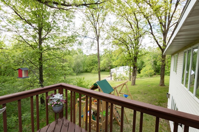 1941 230th St, Saint Croix Falls, WI 54024 - wooden terrace with a yard