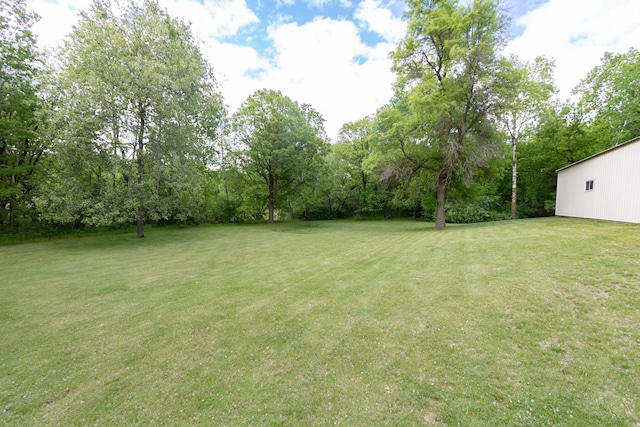 1941 230th St, Saint Croix Falls, WI 54024 - view of green lawn with view of wooded area