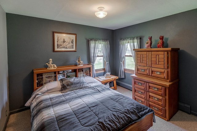 36037 678th St, Hill Lake Twp, MN 55748 - bedroom with light carpet, baseboards, and a baseboard heating unit