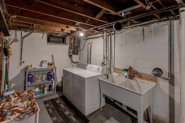 36037 678th St, Hill Lake Twp, MN 55748 - washroom featuring washer and dryer and electric panel